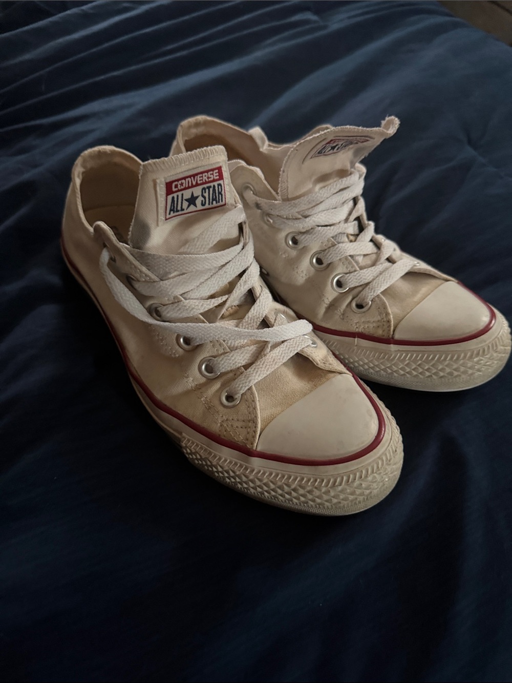 Converse All Star Cream White Low-Top Adult Sneakers - Picture 1 of 4
